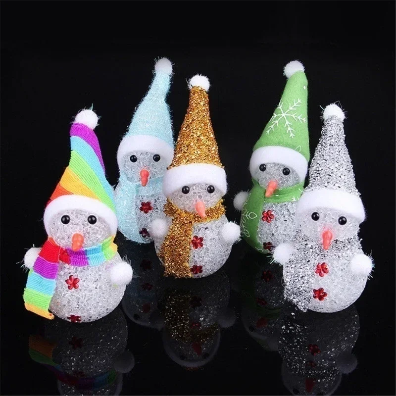 Xmas Creative Women Gifts LED Light Snowman Santa Claus Ornament Christmas Tree Light Hanging Home Party Decor Supplies