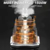 Steamer for Clothes, 1500W Powerful Standing Garment Steamer with Roll Wheels, 2.4L Water Tank for 90 Mins Continuous St 2