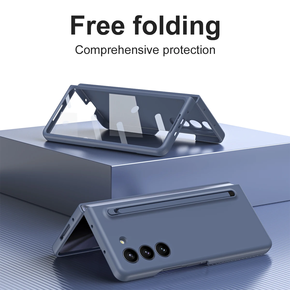 Phone Case For Samsung Galaxy Z Fold 5 4 5G With Touch Pen Front Screen Glass Hard Plastic Cover_voghion.com