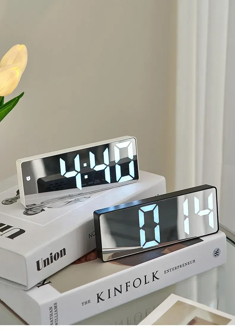 LED Digital Electronic Clock Backlit Large Digital Alarm Clock Temperature Calendar Bedside Table Lamp Night Light Home Decor
