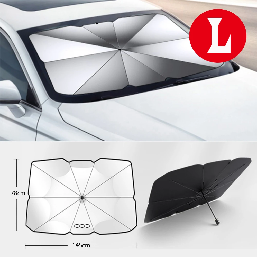 Parasole Parabrezza Su Misura Per Fiat 500 (2010-2024) - Ombrellone Auto UV Pieghevole