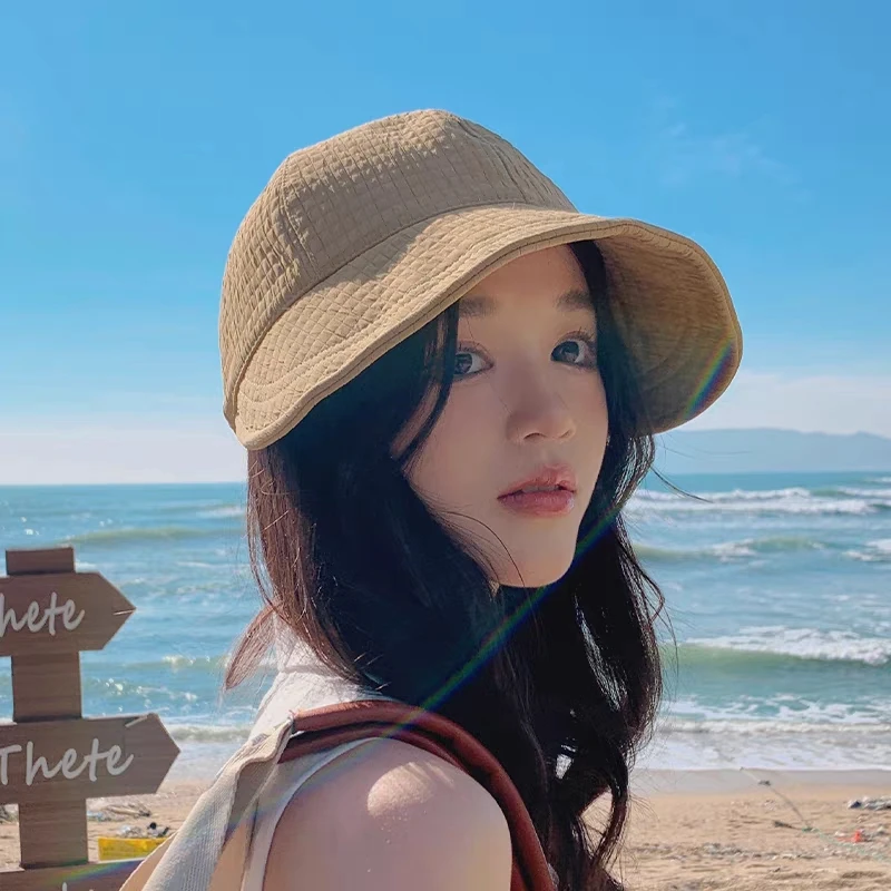 여성용 접이식 넓은 챙 모자, 조정 가능한 휴대용 야외 비치 버킷 햇, 여름 태양 보호 바이저, 어부 모자, 파나마 모자