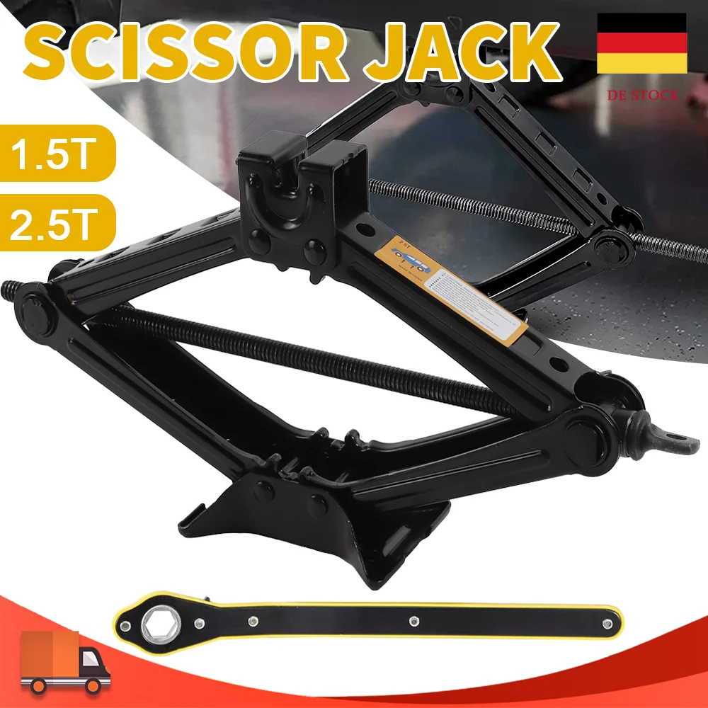 2,5 T/1,5 T Auto Scissor Jack Auto Notfall Kurbel Lift Stehen arbeitssparende Ratsche Effiziente Reifen ändern Fahrzeug Werkzeug – Detail 4