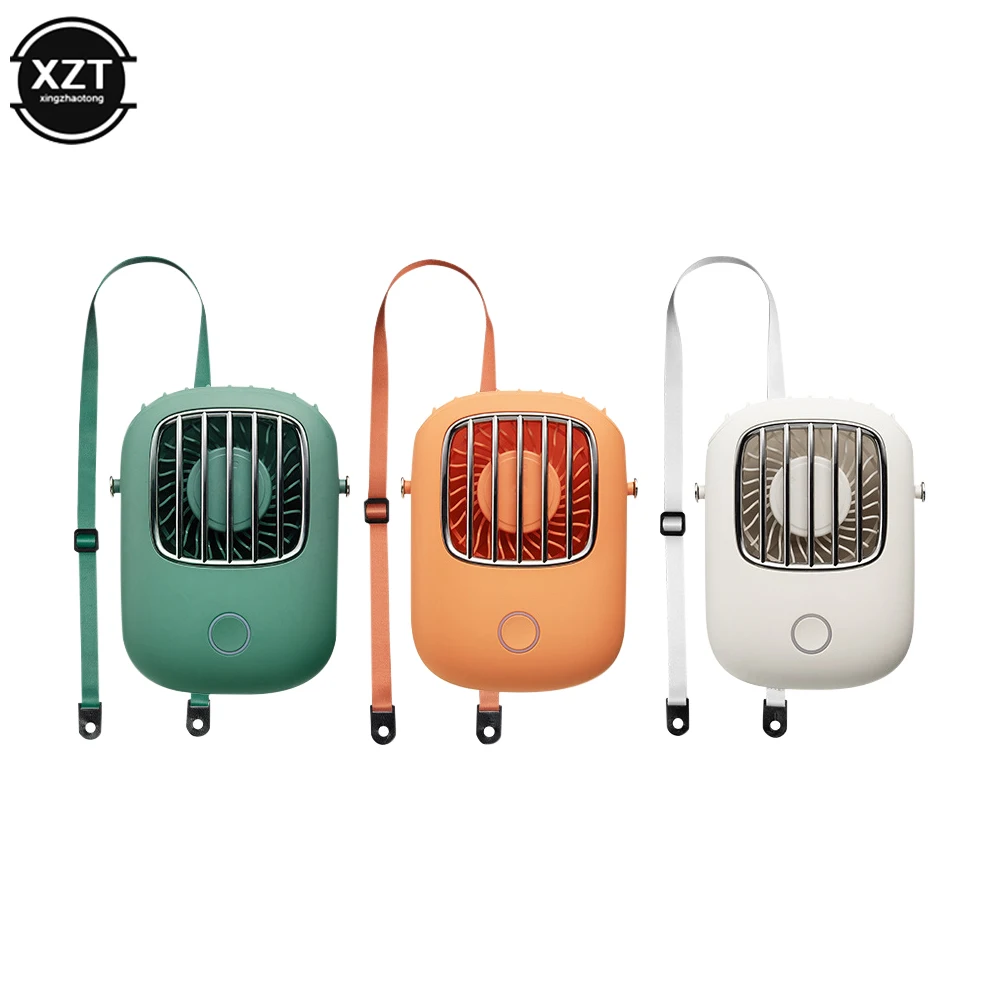 Mini Portable Hanging Neck USB Fan Mute Handheld Desktop Fan 3 Gears Adjustable Air Cooling