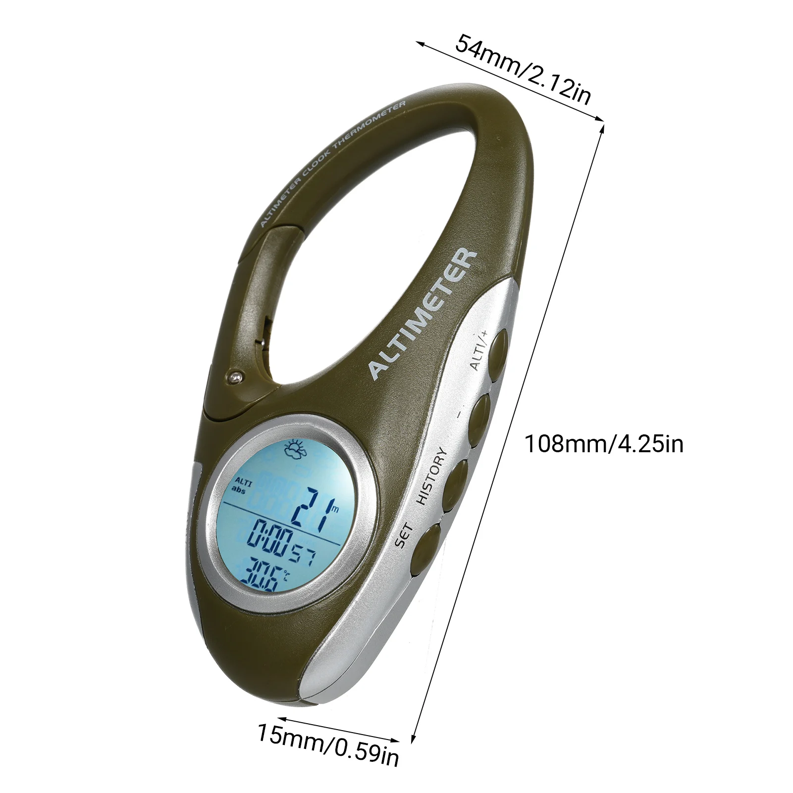 Barometer Altimeter Thermometer Digital Altitude Monitor Weather Forecast Pedometer Backlight Display