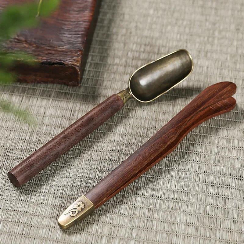 Wooden Tea Set Chinese Ceremony Accessories Tool Chinese Kung Fu Teaspoons Tea Needle Tweezer Clips Utensils Teaware 5Pcs/Set tea ceremony tools,tea set
