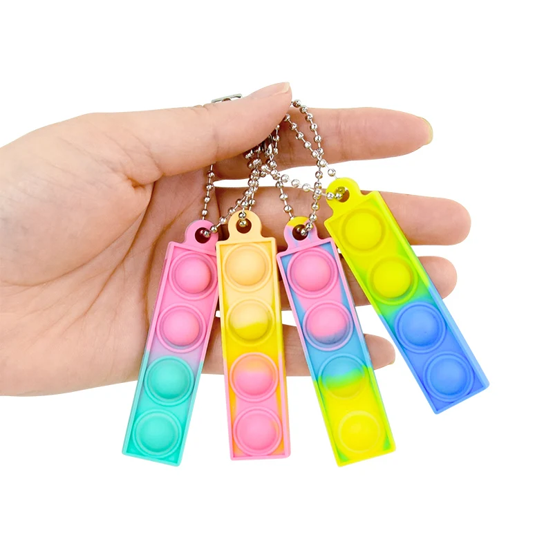 40Pcs Pop Keychain Fidget Toys - Silicone Bubble Sensory Keyrings, Party Bag Fillers For Kids (Multicolor)