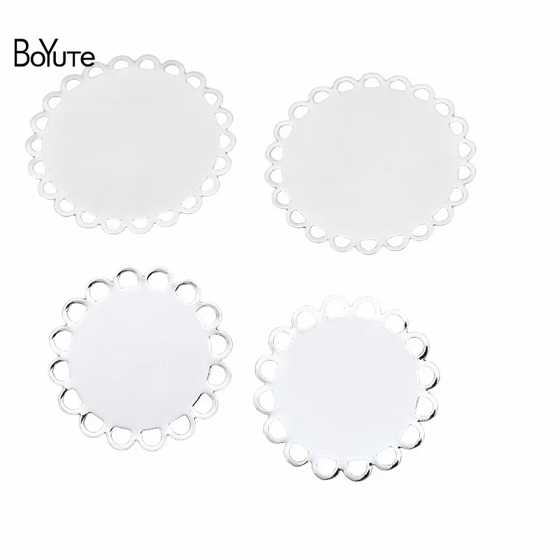 

BoYuTe (100 шт./лот) 20 мм 25 мм металлический латунный посеребренный плоский базовый Diy ювелирные изделия аксессуары материалы ручной работы