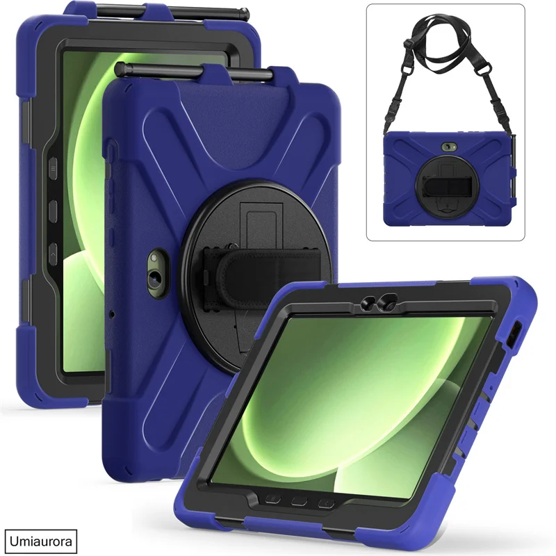 Shockproof Rugged Tablet Case with Hand and Shoulder Strap - Stand Feature Included