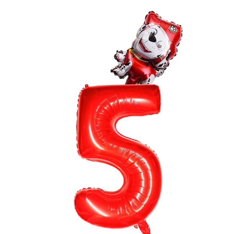 Cartoon paw patrol 32 inches Foil Number Balloons Chase Skye Rubble Child Birthday Party Decoration Balloon kids toy