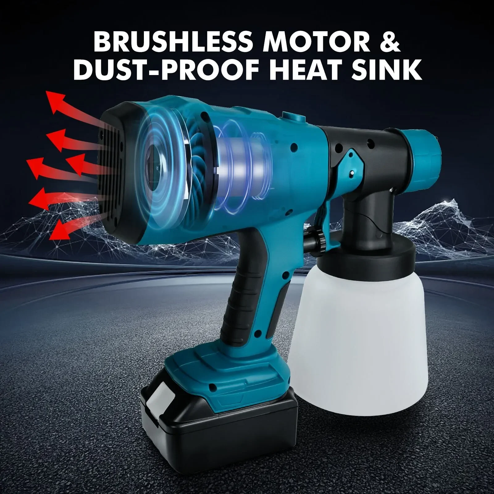Cordless Paint Spraying Tools Paint Sprayer Makita BL1830 Battery Multiple Spray Patterns Sprayer Auto Furniture