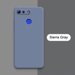 Premium Square Liquid Silicone Shockproof Phone Case - Soft Protective Cover for Honor V20 (Sierra Gray)