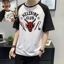 Unisex Stranger Things Season 4 Clothes Hellfire Club Tshirt Women Harajuku Ullzang Eleven Tshirt Upside Down T-shirt Femme