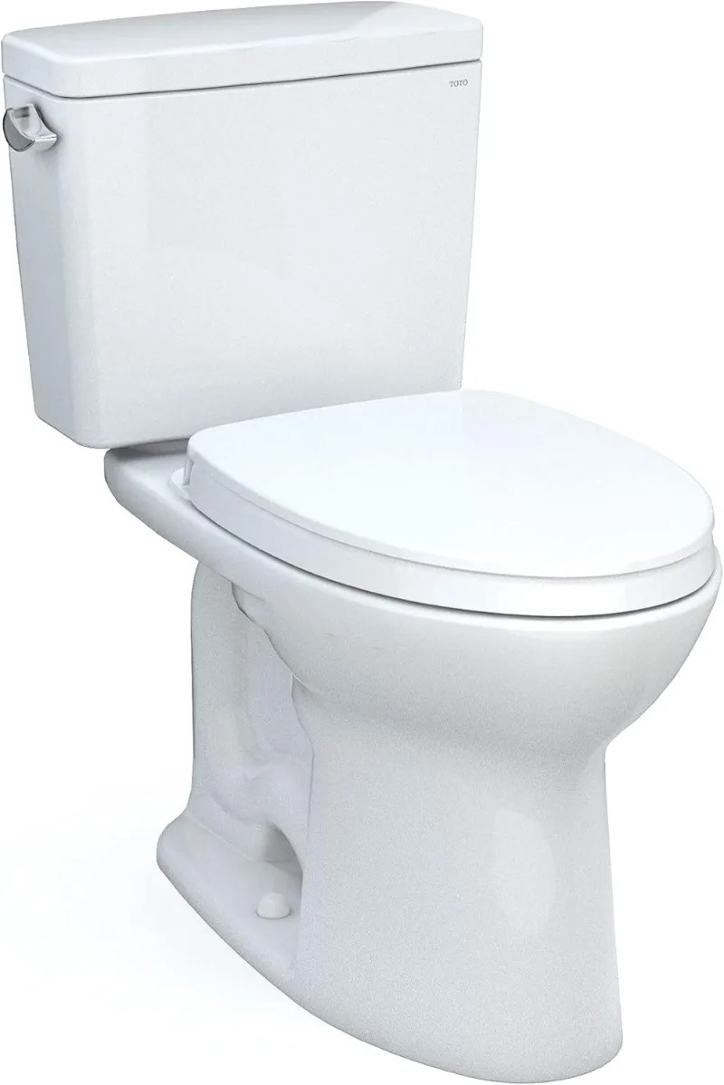 Drake Two-Piece Elongated 1.6 GPF Tornado FLUSH Toilet with and Soft Close Seat Ready Cotton White TORNADO FLUSH
