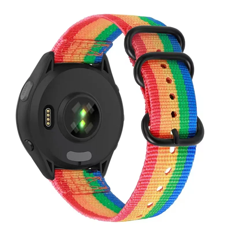 Premium Nylon Loop Band with Three-Ring Metal Buckle - Lightweight & Durable Bracelet