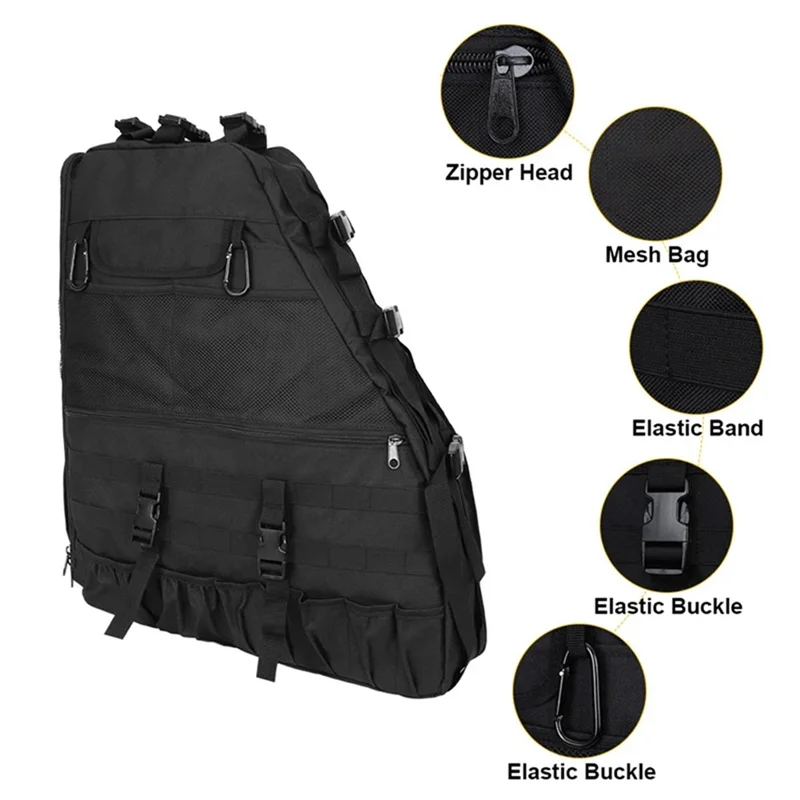 NEW-왼쪽 롤바 수납 가방 케이지 다중 포켓 정리함 화물 가방 도구 가방 지프 랭글러 JK 4도어 1997-2019 JL JKU용