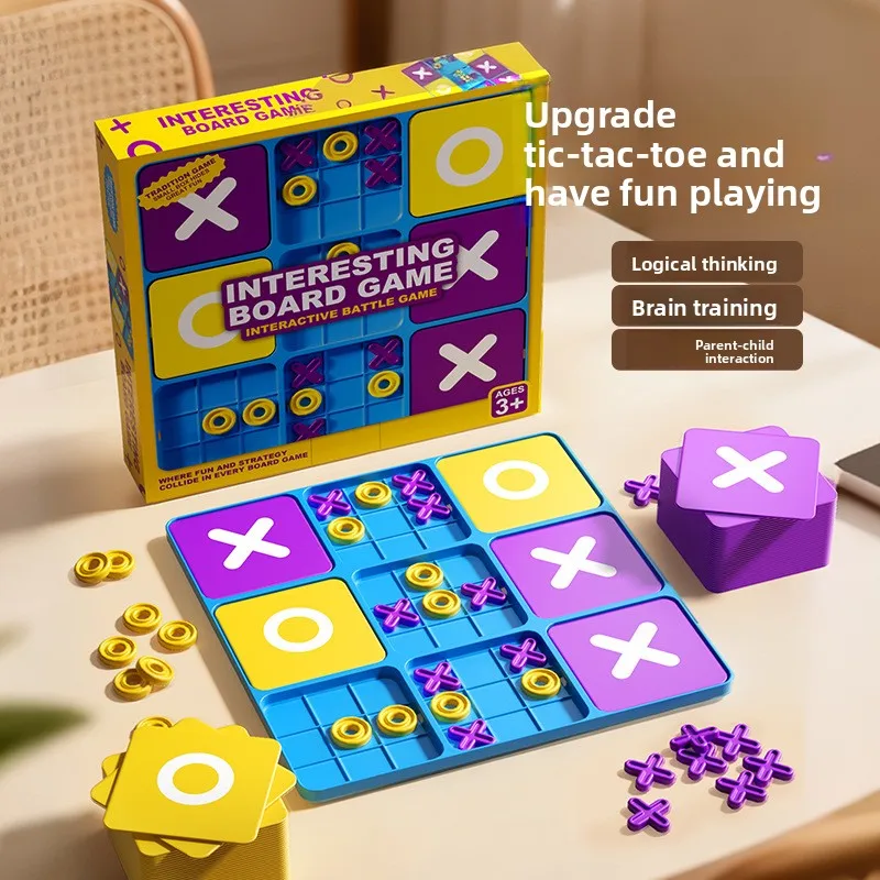 Interactive Tic Tac Toe Board Game for Kids - Engaging Brain Teasers & Strategy Toy for Parent-Child Fun