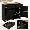 Tilt Out Trash Can Cabinet 9.25 Gallon, Kitchen Island with Power Outlet, 2 Drawers, Adjustable Shelves, Hidden Storage Garbage 3