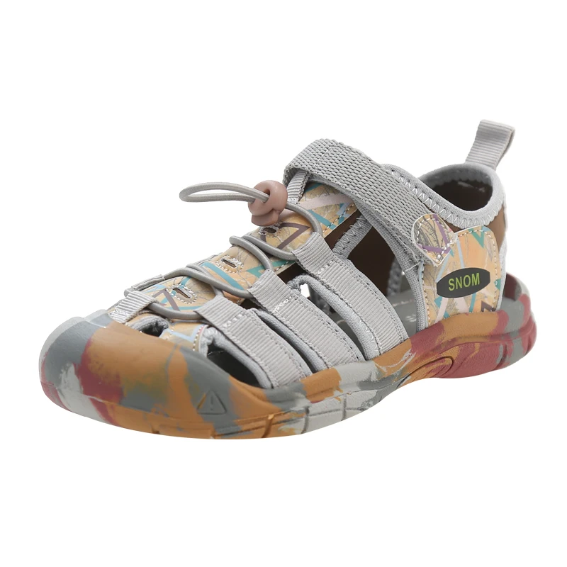 Children Toe Protection Sandals for Girl Boy Outdoor Anti-Skid Wading Shoes Fashion Laser Summer Casual Sandal