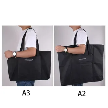 Borsa da disegno portatile in tela impermeabile di grande capacità Cartella da disegno A2 A3 per artisti - Porta disegni per pittura e schizzi