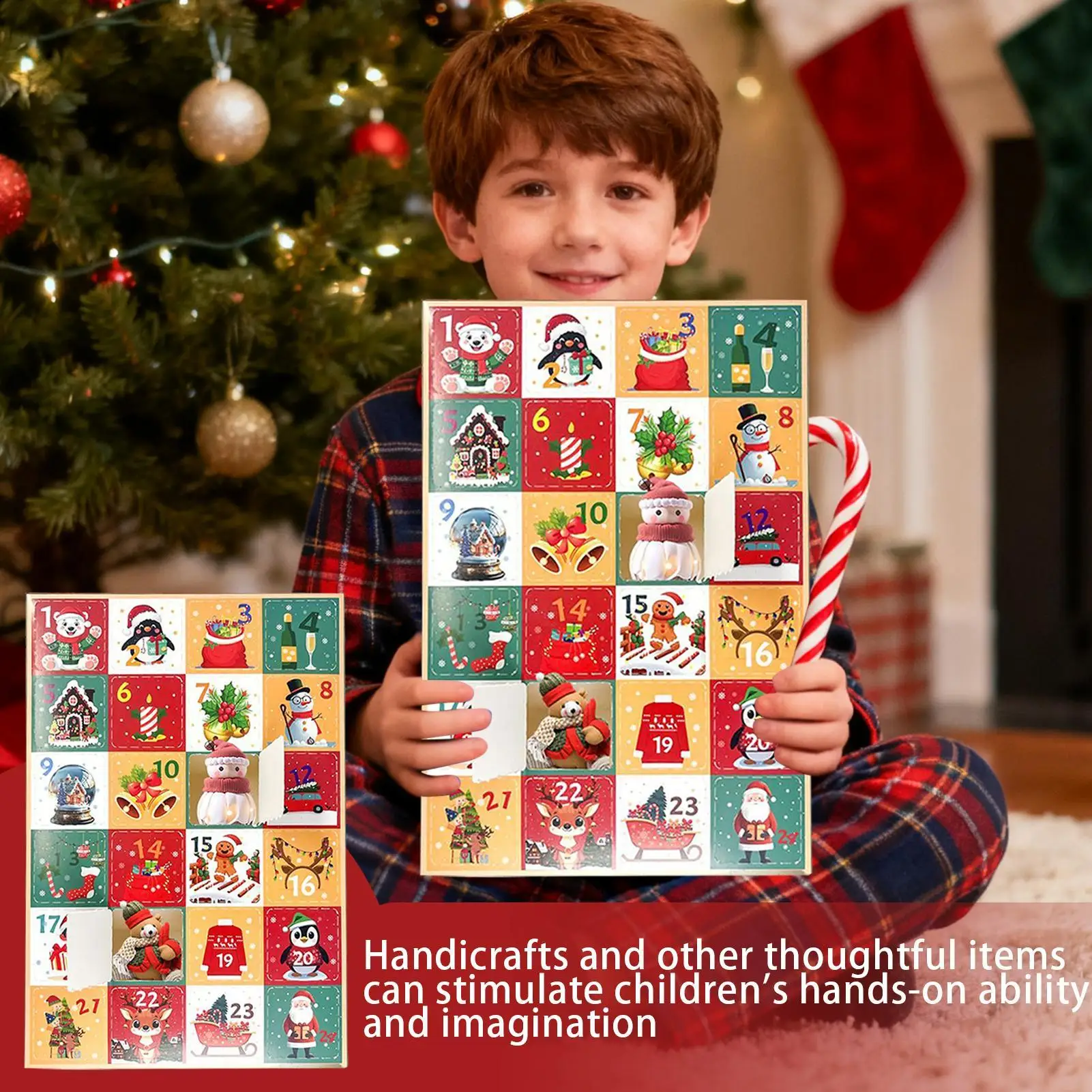 Christmas Count Down Calendars 5 Pieces Festive Empty Box 24 Days Countdown Calendar For Activities Gathering Festival Holiday