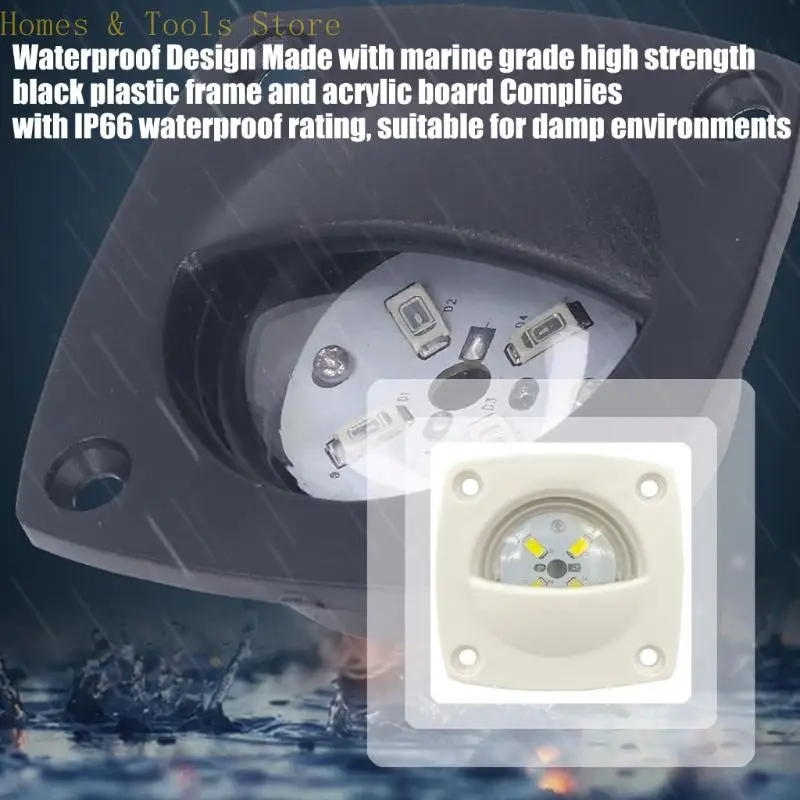산책로 및 갑판에 적합한 밝은 4 LED 조명이있는 보트 용 H4GE 실용적인 LED 통로 조명 플라스틱 용기 램프
