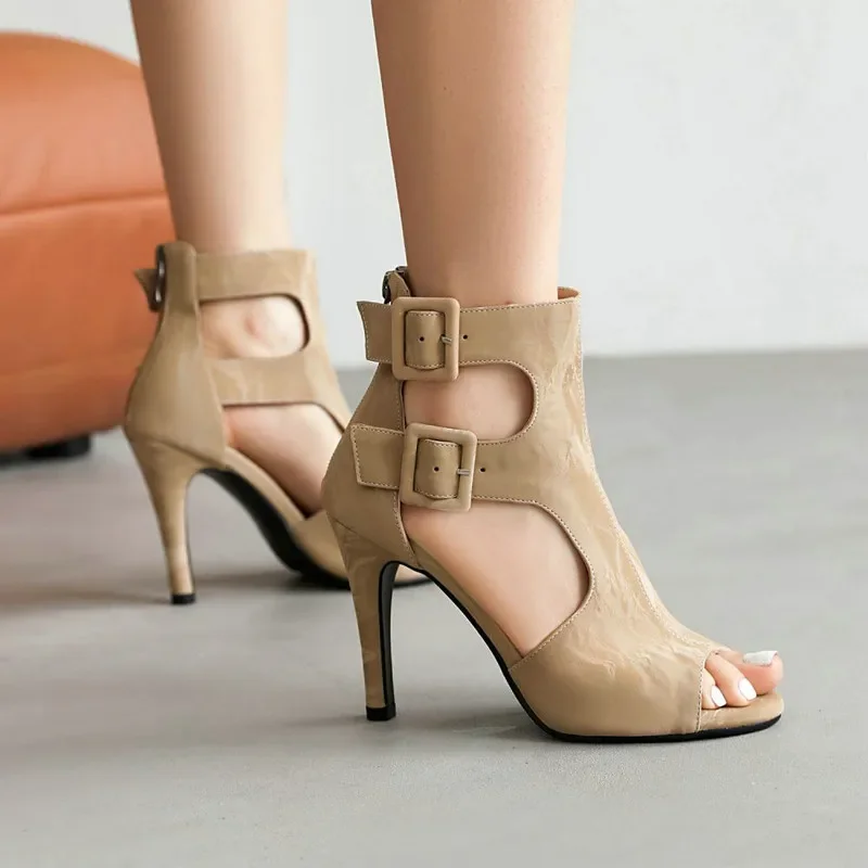 Rubber Sole Jazz Dance Shoes Ladies Latin Tango Salsa Sexy Breathable Fashion Boots Fish Mouth Hight Heel Sandals for Women