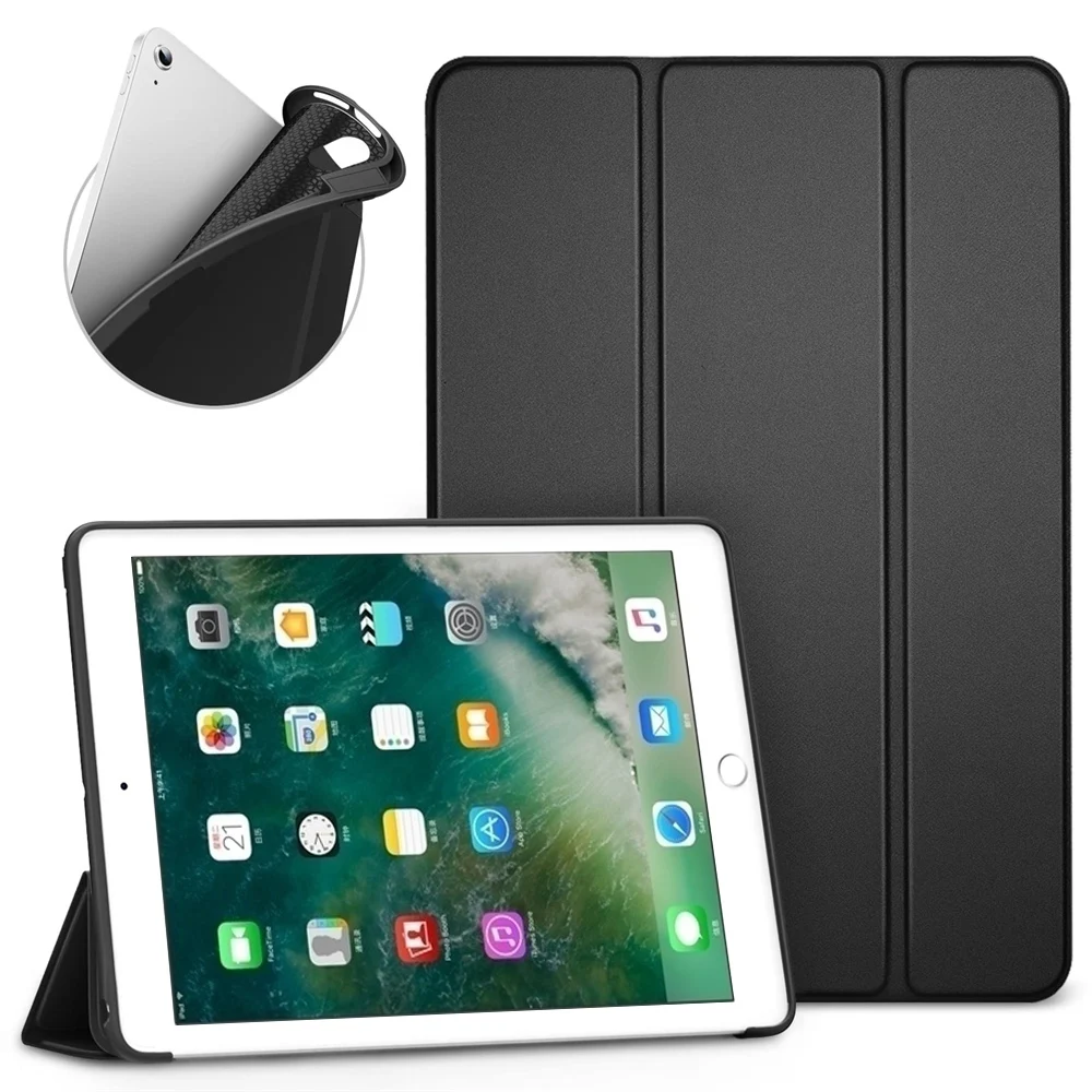 

Tablet Case For Apple iPad 5 6 9.7 2017 2018 5th 6th Generation A1822 A1823 A1893 A1954 Magnetic Soft Silicone Flip Smart Cover