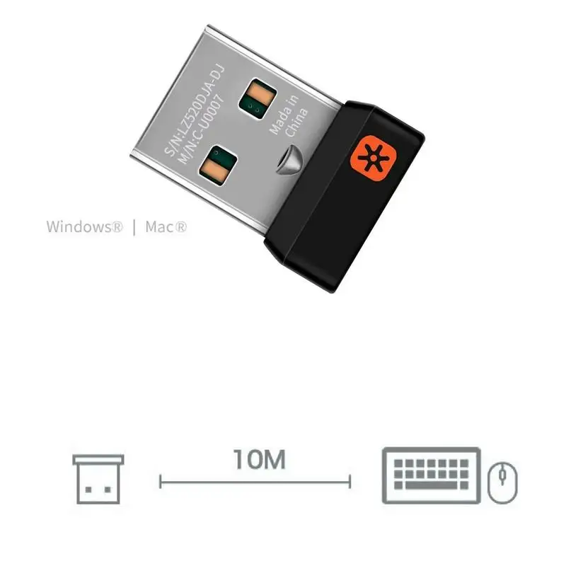 2.4ghz Szikratávirát dongle Rádióadó unifying USB Adapter számára logiteches Egér Kulcskarika Csatol vmihez számára MK365 MK520 MK850 MK540 MK545