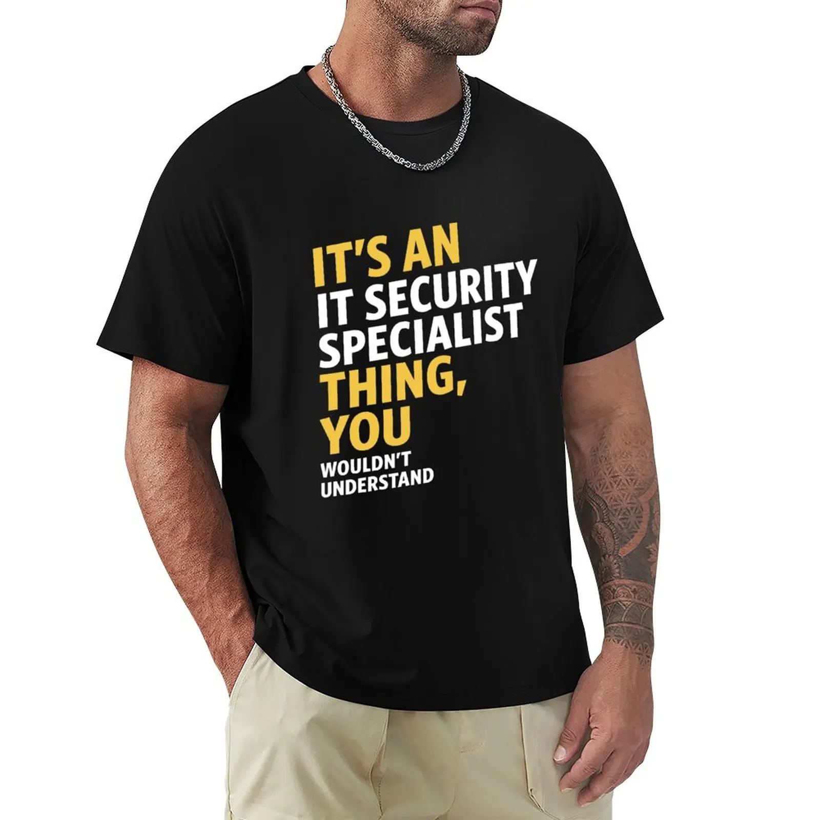 

Мужская футболка IT Security, специализирующаяся на тяжелых вещах, облегающая футболка большого размера
