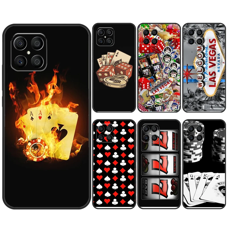 Custodia Per Telefono Da Poker Del Casinò Di Las Vegas Per Honor X8B X9B X8 X9 X6A X7A X8A X9A Honor Magic 6 Pro 5 Lite 50 70 90 Cover