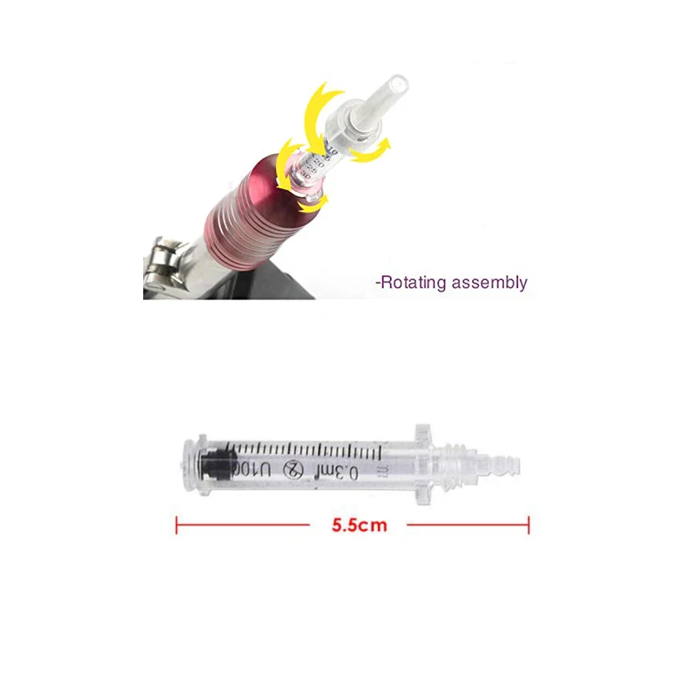 1pcs 0.3ml High Pressure Wrinkle Syringe Health and Medicine Needle Ampoule Head Hyaluron Gun Hyaluron Pen Removal Water Syringe