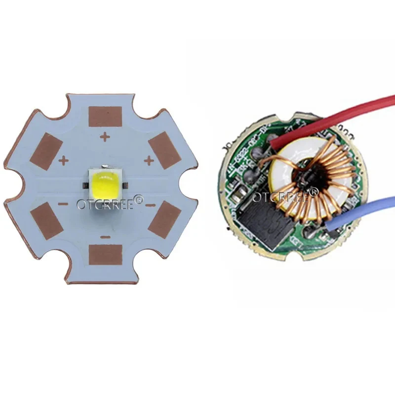 XPPL XP-L V6 LED 이미터 라이트, 화이트 뉴트럴 화이트 웜 화이트 다이오드 칩, 20mm 알루미늄 PCB + 입력 12V 22mm LED 드라이버, 2 세트, 10W