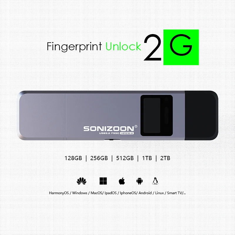 

New 2.0 Fingerprint Encryption Solid State USB Flash Drive1TB/512GB/256GB Protection Data Privacy Usb флешка Pendrive