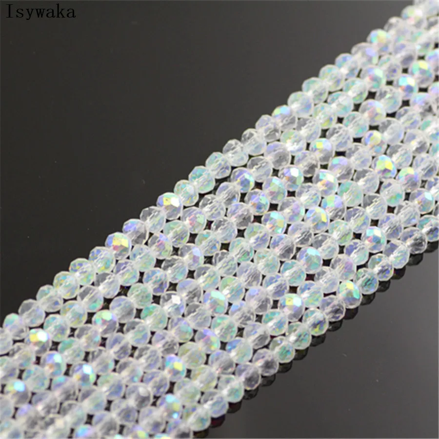 Ink Blue Faceted Crystal Glass Rondelle Beads for Jewelry Making - 170pcs, 2mm
