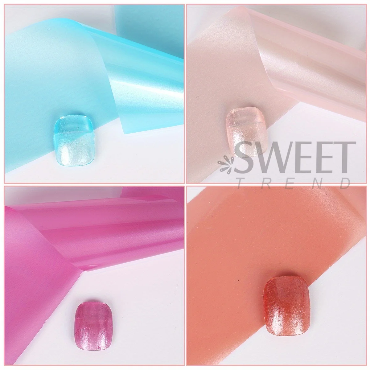 10pcs White Pearl Nail Transfer Foils Colorful Pearlescent Starry Sky Paper Summer Style Full Wraps Foils Elegant Manicure Decor