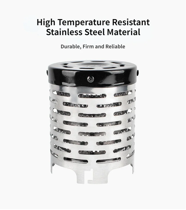 Description Picture 5 of itemMOUNTAINHIKER Mini Gas Heater Stove Cover Wear-resistant Outdoor Camping Portable Stainless Steel Warmer Heating Cover Equipment