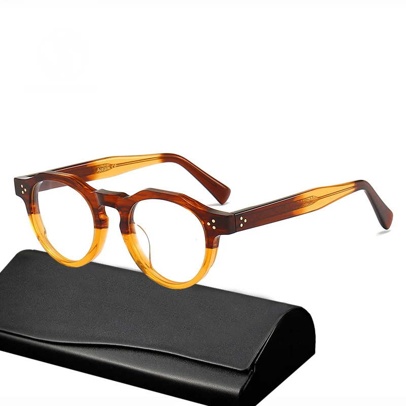 

Vintage Round Acetate Optical Glasses Frame Men Japanese Handmade Myopia Eyeglasses Women Retro Gradient Prescription Eyewear