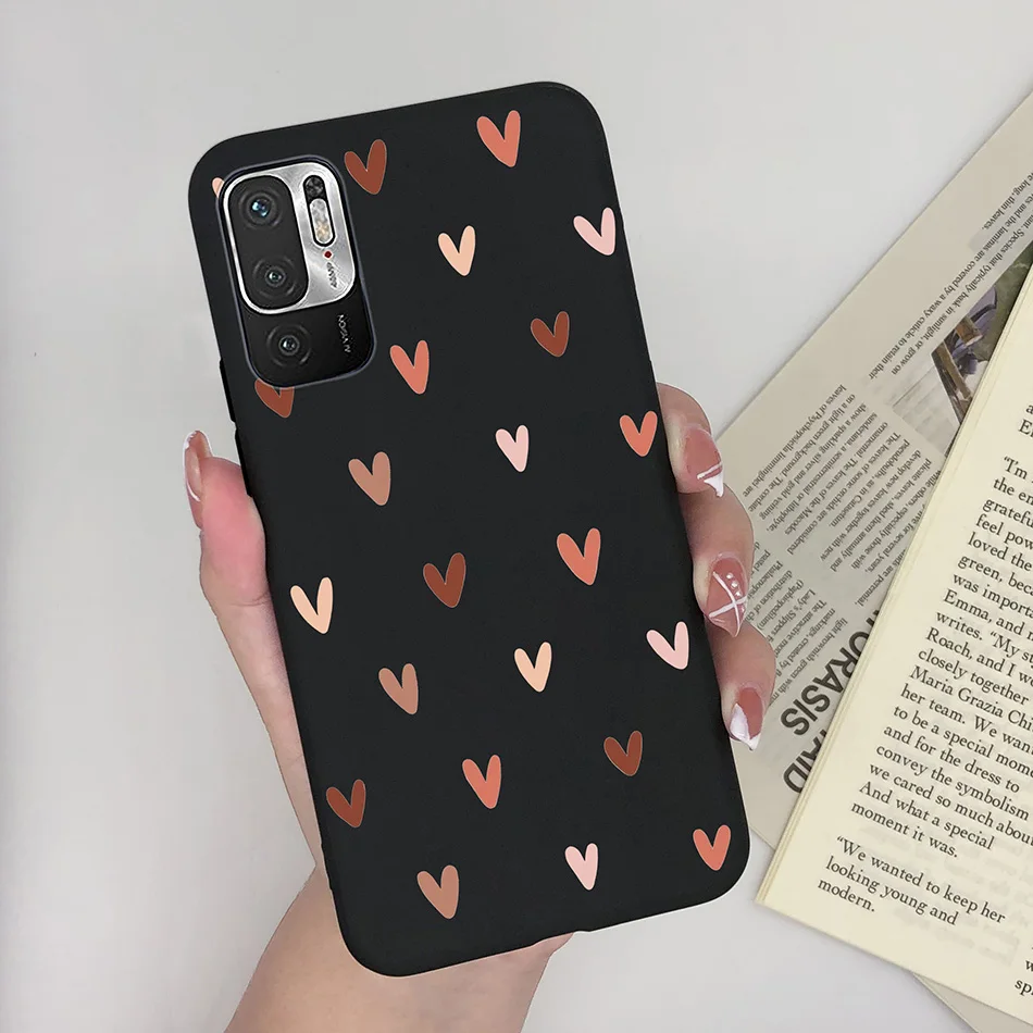 Charming Heart Soft Silicone Phone Case for Girls - Compatible with Xiaomi Redmi Note 10/10T 5G