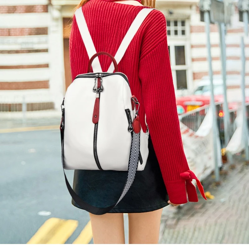 

Модная женская сумка высокого качества, простой рюкзак, сумка контрастных цветов, элегантная мягкая сумка на плечо, Модная студенческая сумка