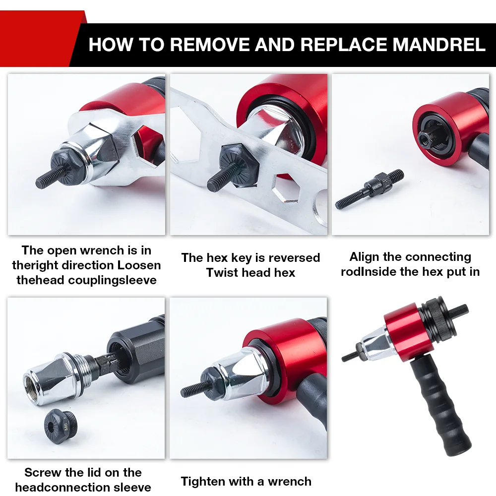Rivet Gun M3 M4 M5 M6 M8 Household Electric Rivet Nut Gun Converter