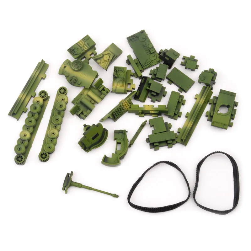 DIY Building Block 4D Assembled Military Model 1/72 Wwii Tiger Tank Square Puzzle Assembly Brick Toys for Children's Gifts Kids