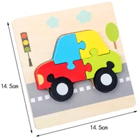 High Quality 3D Wooden Puzzle Baby Cartoon Animal Traffic Jigsaw  Early Learning Cognition Game Puzzle Toys for Children 6