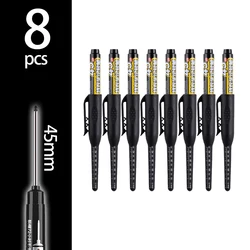 Versatile Long Nib Carpenter Markers for Precision Woodworking - Available in Multiple Colors (Black 8pcs)