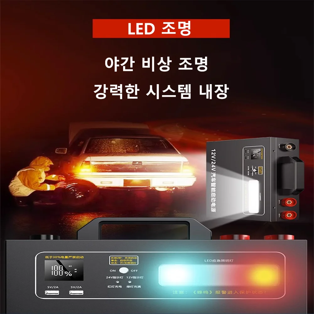 Car starter 6000A 998000mAh 12v 24V universal emergency portable battery, 300W AC output, can charge electrical appliances