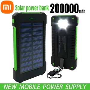 Cargador solar de 60000 mAh, cargador de batería solar portátil con 32  luces LED, batería externa compatible con iPhone, teléfono celular, tableta