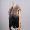 Luxury Women's Genuine Premium Long Hair Rabbit Fur Knit Vest Raccoon Fur Trim Gilet Lady Sleeveless Waistcoat Real Fur Jacket 4