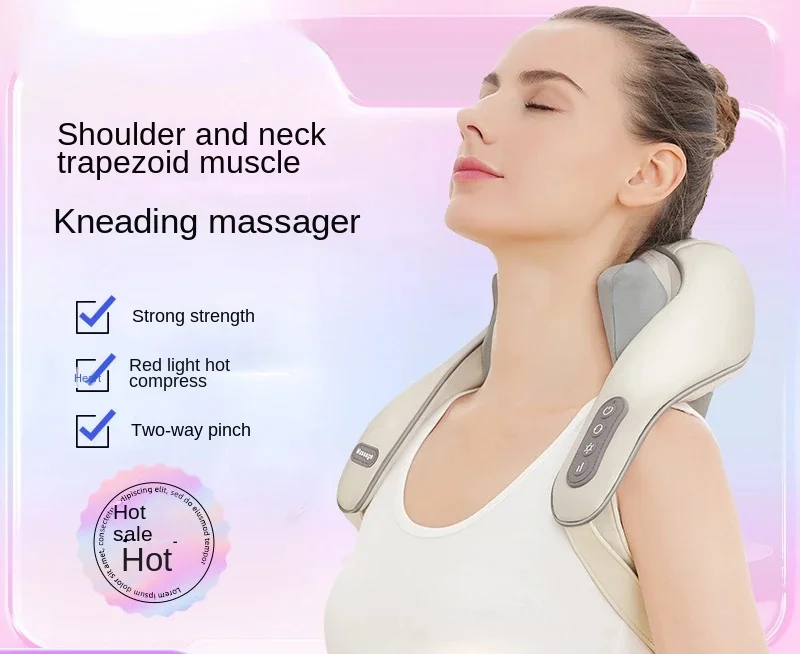 5DUShapeShiatsuKneadingNeckMassageShawlTravelCervicalPillow
