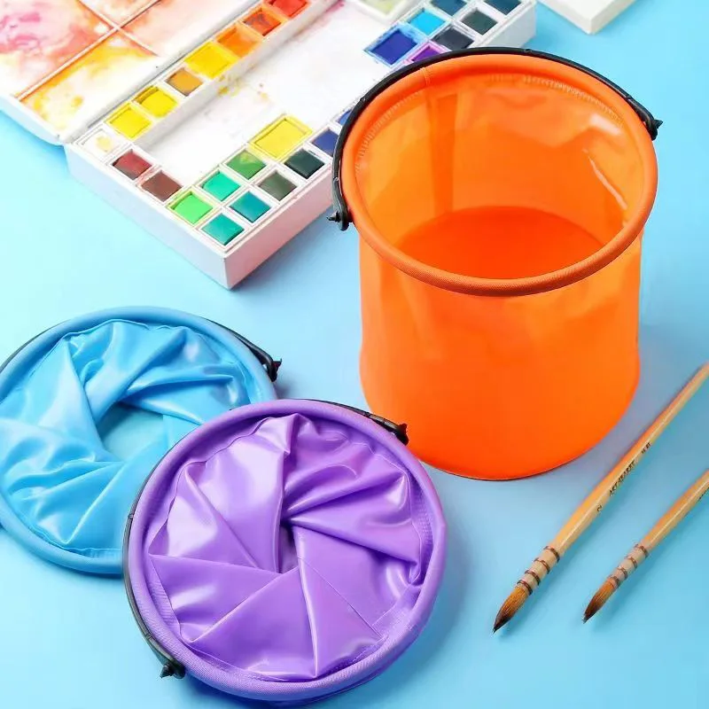 

Folding Bucket Multifunctional Fishing Bucket Portable Outdoor Sketching Telescopic Brush Washing Bucket