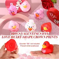 52Pack Valentine's Day Rubber Duck Bulk for Kid Funny Rubber Duck Valentine Jeep Duck for Ducking Valentine Party Baby Shower As 2